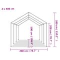 vidaXL Párty stan, PE 2x5 m, biely
