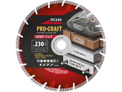 Diamantový rezný kotúč 230 mm PROCRAFT DC230 Deep Cut