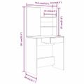 vidaXL Toaletný stolík so zrkadlom dymový dub 74,5x40x141 cm