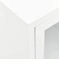 vidaXL TV skrinka biela 105x35x52 cm oceľ a sklo