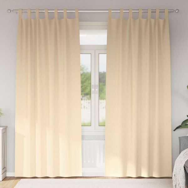 vidaXL Záclony na zatemnenie s krúžkami 2 pcs Krémová 225 x 140 cm