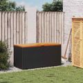 vidaXL Záhrad. úložný box čierny 110x50x54 cm polyratan akáciové drevo
