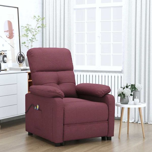 vidaXL Elektrické masážne kreslo fialové látka