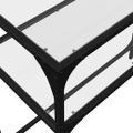 vidaXL Konferenčný stolík priehľadná sklenená doska 80x35x81 cm oceľ
