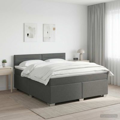 vidaXL Posteľ boxspring s matracom Tmavosivá 140 x 200 cm Látka