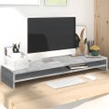 vidaXL Stojan na monitor, betónovo sivý 100x24x13 cm, kompozitné drevo