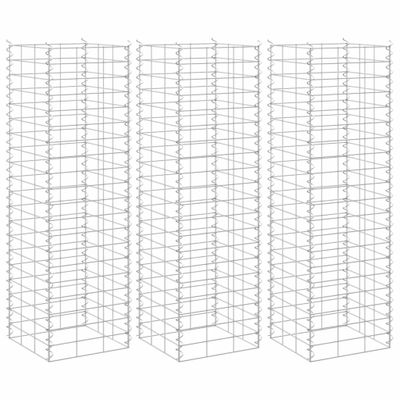 vidaXL Gabiónové vyvýšené záhony 3 ks 30x30x100 cm, železo