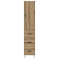 vidaXL Highboard Remeselný dub 34,5 x 34 x 90 cm Kompozitné drevo