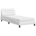 vidaXL Posteľ s matracom Hvar biela 90x200 cm umelá koža