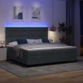 vidaXL LED box s pružinami Tmavo šedá 200 x 200 cm Zamat