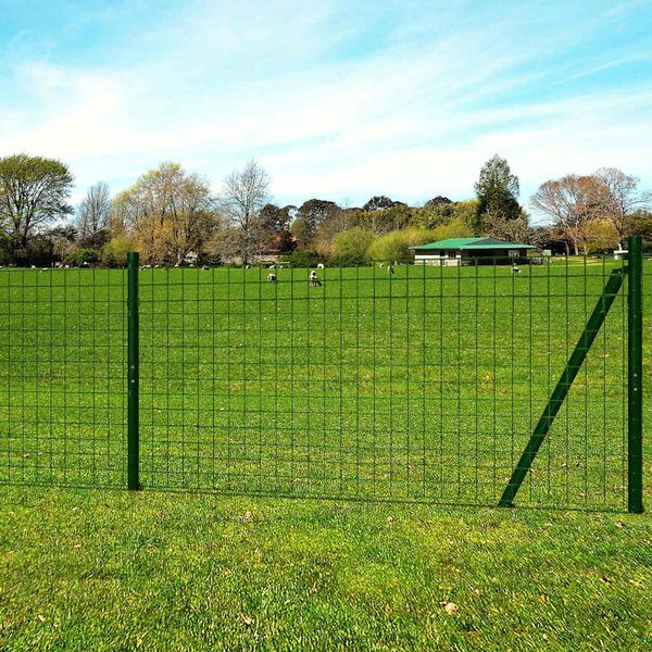 vidaXL Euro plot, oceľ 10x1,96 m, zelený