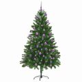 vidaXL Vianočný stromček s 300 LED-i so stojanom Zelená 180 cm PE