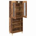 vidaXL Highboard Staré drevo 69,5 x 34 x 180 cm