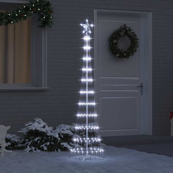 vidaXL LED vianočný stromček Studená biela 51 x 51 x 190 cm Kov