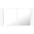 vidaXL LED kúpeľňová zrkadlová skrinka biela 80x12x45 cm akryl