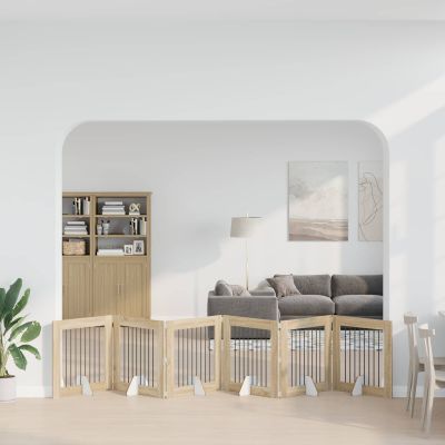 vidaXL Skladacia psia brána so stojanmi 6 ks Dub sonoma 482 cm