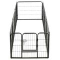 vidaXL Oceľová ohrádka pre psov s 8 panelmi 60x80 cm čierna