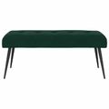 vidaXL Lavica s gombíkovým prešívaním Tmavozelená 110 x 40 x 46 cm