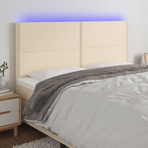 vidaXL Čelo postele krémové 160x5x118/128 cm kožalátka