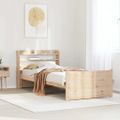 vidaXL Posteľný rám s čelom biely 75x190 cm borovicový masív