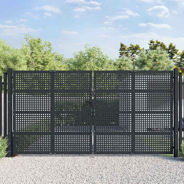 vidaXL Záhradná brána antracitová 400x200 cm oceľová