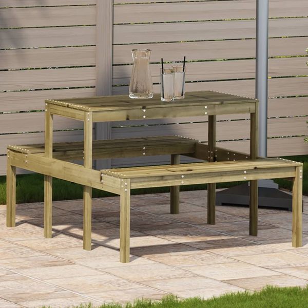 vidaXL Piknikový stôl 110x134x75 cm impregnovaná borovica