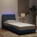 vidaXL Rám postele s LED bez matraca tmavosivý 90x200 cm zamat