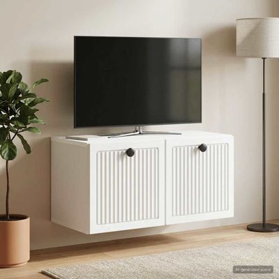 vidaXL Nástenná TV skrinka Biela 59,5 x 31 x 30 cm Kompozitné drevo