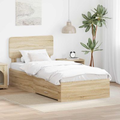 vidaXL Rám postele Sonoma dub 100 x 200 cm Kompozitné drevo
