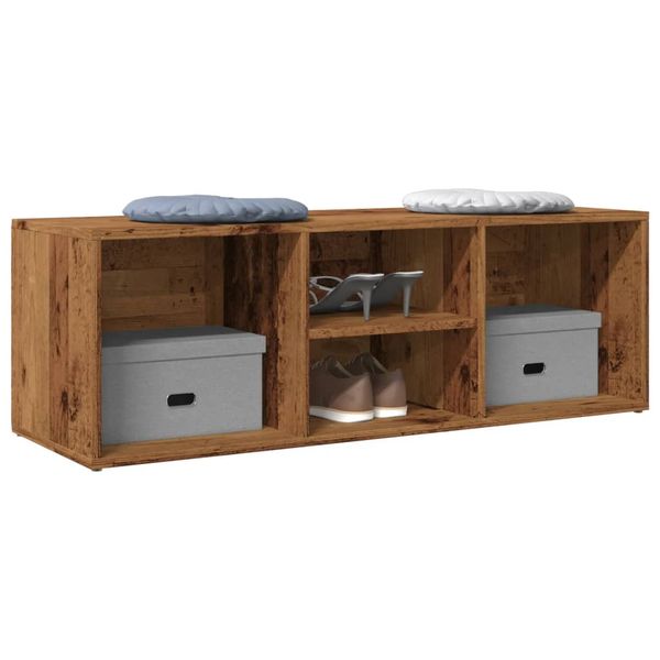 vidaXL Skrinka na topánky staré drevo 105x35x35 cm drevotrieska