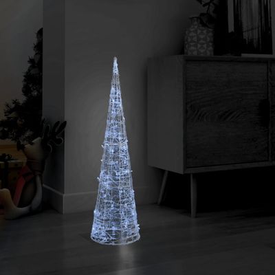 vidaXL Akrylové dekoratívne pyramídové LED svetlo studené biele 90 cm
