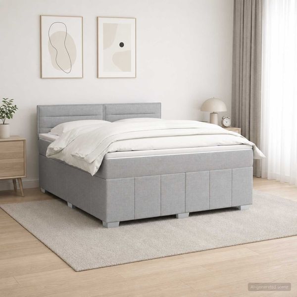 vidaXL Posteľ boxspring s matracom Svetlosivá 140 x 200 cm Látka