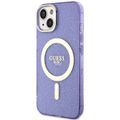 Guess case for iPhone 14 6,1" GUHMP14SHCMCGU purple hardcase Magsafe IML Glitter Gold