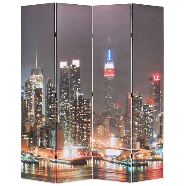 vidaXL Skladací paraván 160x170 cm, potlač nočného New Yorku