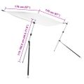 vidaXL Tieniaci nadstavec v tvare T biely 170x170x(113-182,5) cm