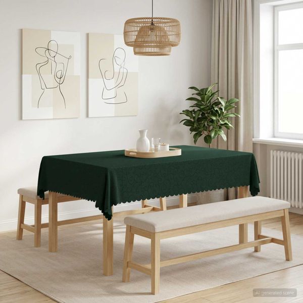 vidaXL Uterák na stôl Obdĺžnikový Tmavozelená 110 x 140 cm