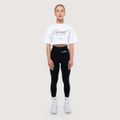 Dámske cropped tričko Earned White - GymBeam, veľkosť L
