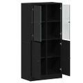 vidaXL Highboard Čierny dub 68 x 37 x 142 cm