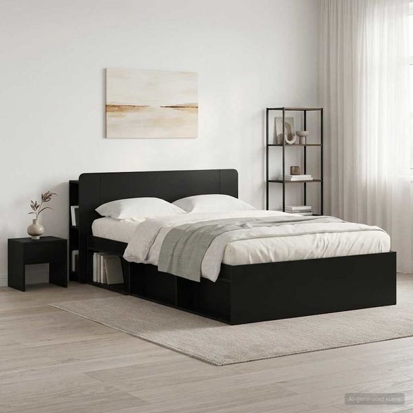 vidaXL Čelo postele skrinka s úložiskom Čierny 135 x 18,5 x 80 cm