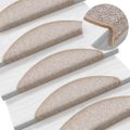 vidaXL Schodové rohože 20 ks 56x17x3 cm svetlohnedé polkruhové