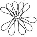 Sada upínacích gúm s plastovým hákom CARGO CORD SET 2, 20cm, 10ks SIXTOL