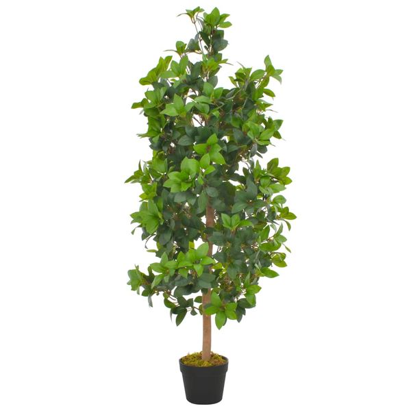 vidaXL Umelá rastlina, vavrín s kvetináčom, zelená 120 cm