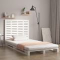 vidaXL Nástenné čelo postele biele 126x3x91,5 cm masívna borovica