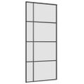 vidaXL Posuvné dvere s kovaním čierne 90x205 cm ESG sklo