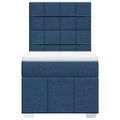 vidaXL Posteľný rám boxsping s matracom modrý 80x200 cm látka