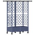 vidaXL Vyvýšený záhon s mriežkou a strechou Sivá 124 x 40 x 127 cm PP