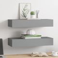 vidaXL Zásuvkové police nástenné 2 ks sivé 60x23,5x10 cm MDF