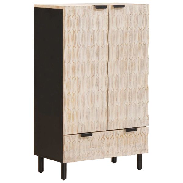 vidaXL Highboard s dverami Biele umývanie dokončenie 60 x 33 x 100 cm