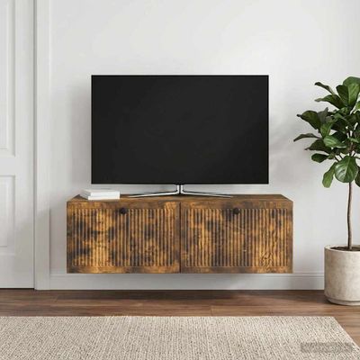 vidaXL Nástenná TV skrinka Dymový dub 98 x 41 x 30 cm Kompozitné drevo