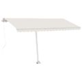 vidaXL Ručne zaťahovacia markíza s LED 450x350 cm krémová